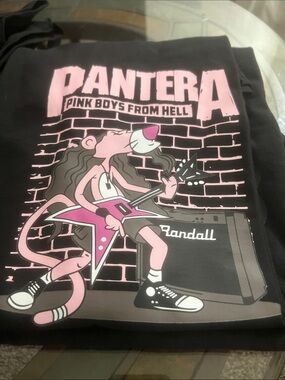 Urban Outfitters Black T‑Shirt with Pink Pantera Graphic